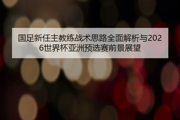 国足新任主教练战术思路全面解析与2026世界杯亚洲预选赛前景展望（IM SPORTS）